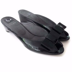 Stuart Weitzman Candy Patent Leather LowWedge Mule